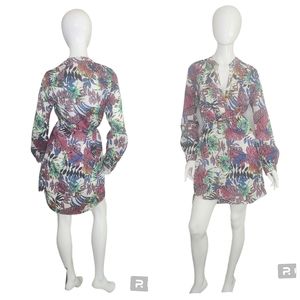 ZOA New York Tropical Palm Tree Vacation Beach Work Office Business Casual Shirt